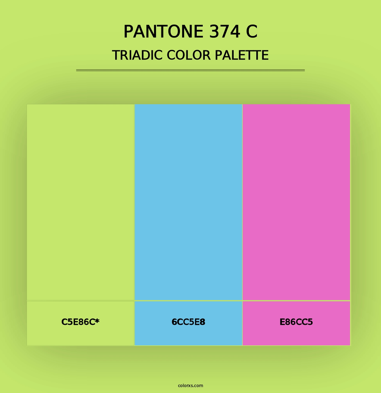 PANTONE 374 C - Triadic Color Palette