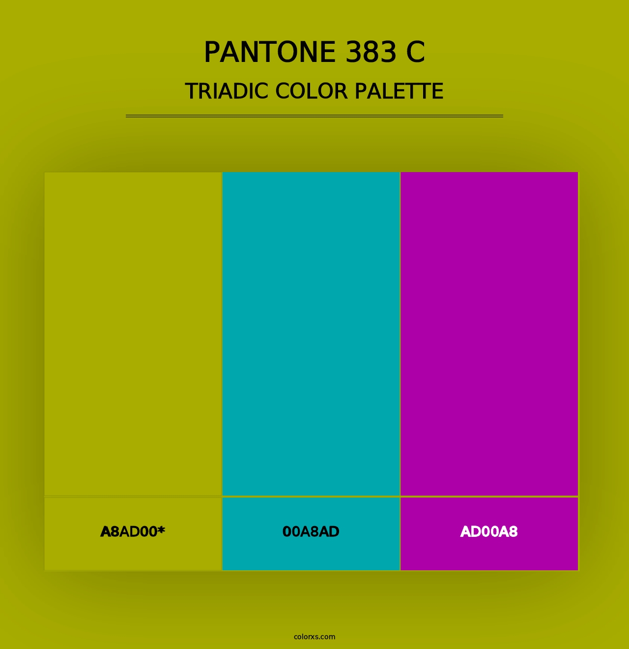 PANTONE 383 C - Triadic Color Palette