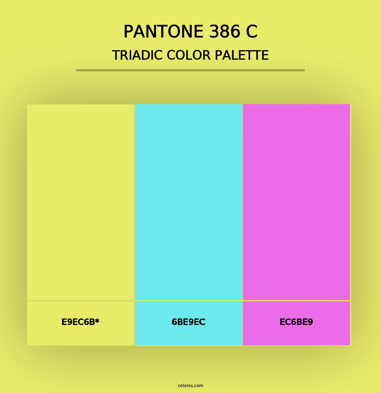 PANTONE 386 C - Triadic Color Palette