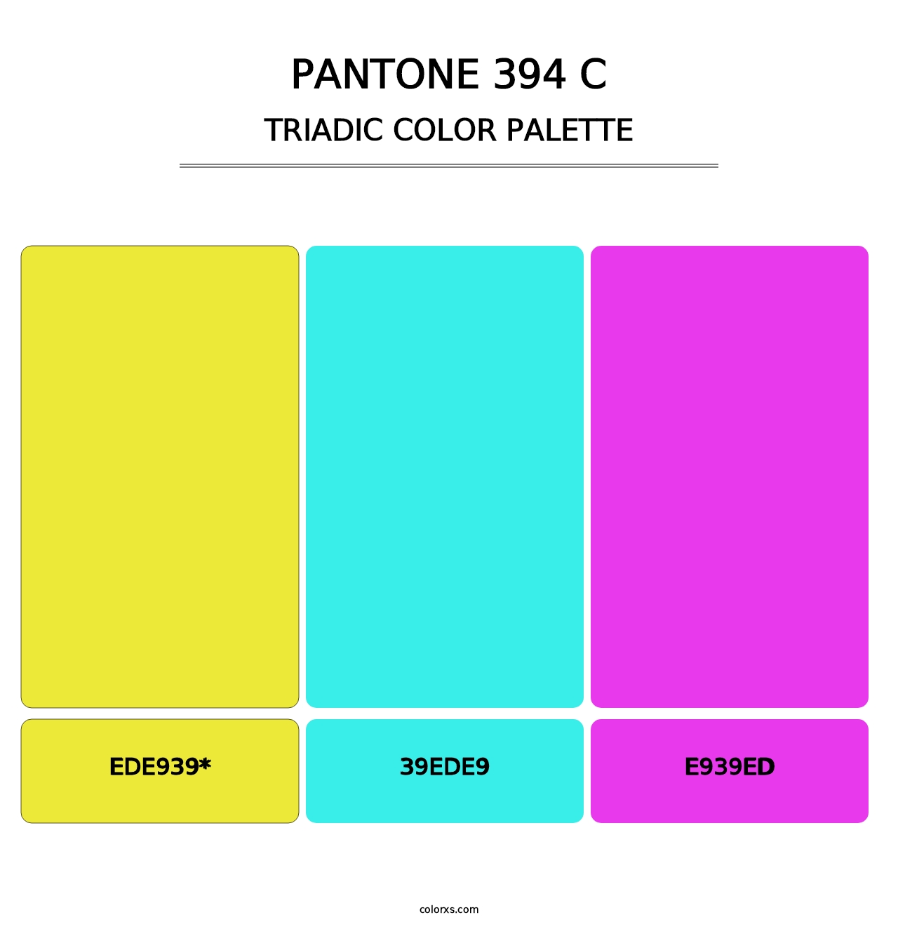 PANTONE 394 C - Triadic Color Palette