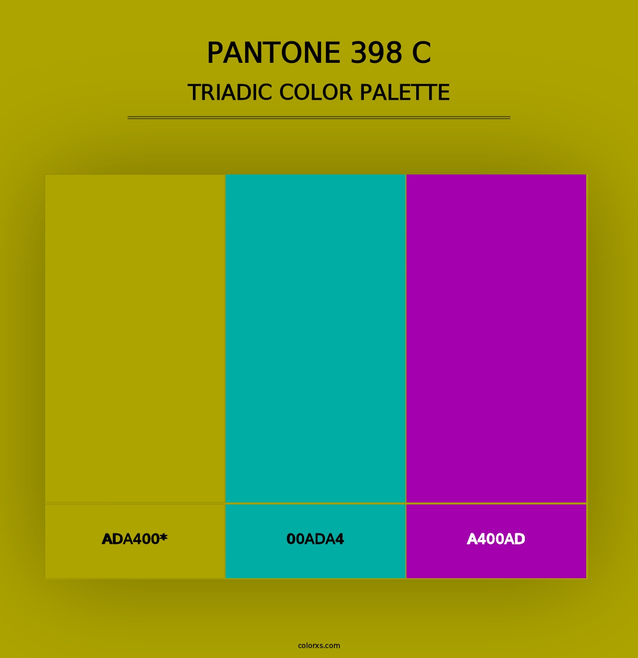 PANTONE 398 C - Triadic Color Palette