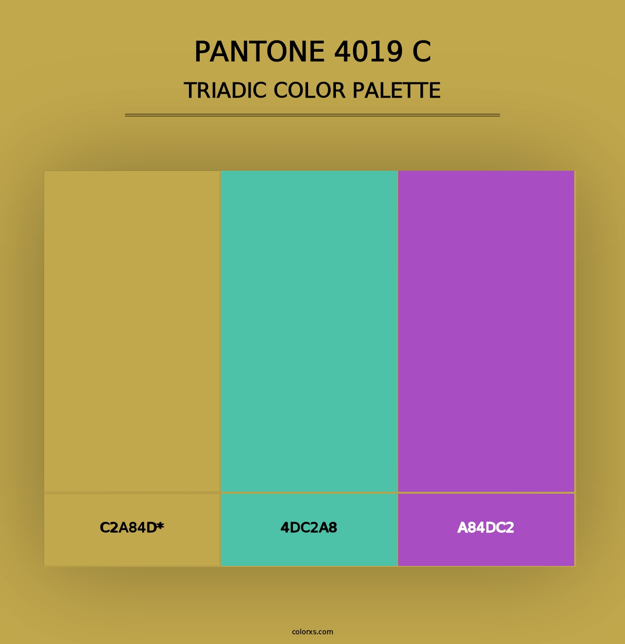 PANTONE 4019 C - Triadic Color Palette