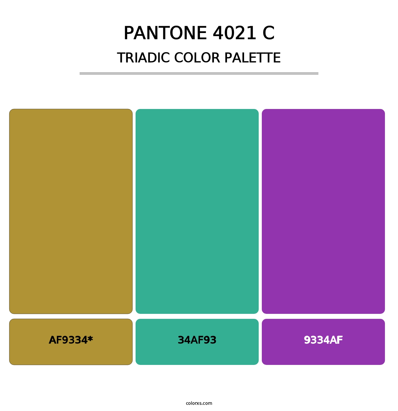 PANTONE 4021 C - Triadic Color Palette