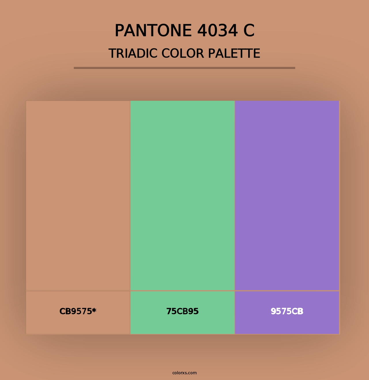 PANTONE 4034 C - Triadic Color Palette