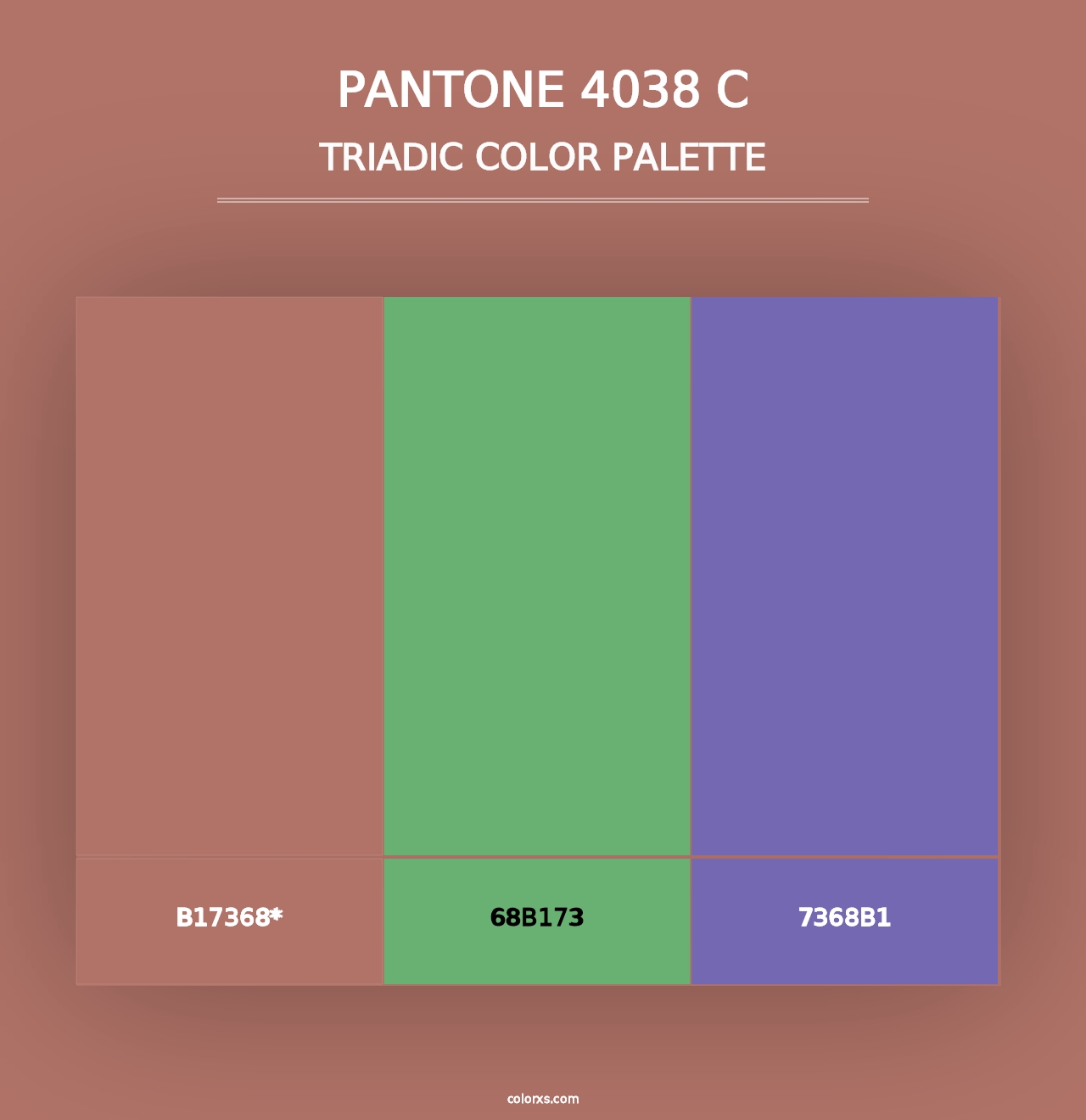 PANTONE 4038 C - Triadic Color Palette