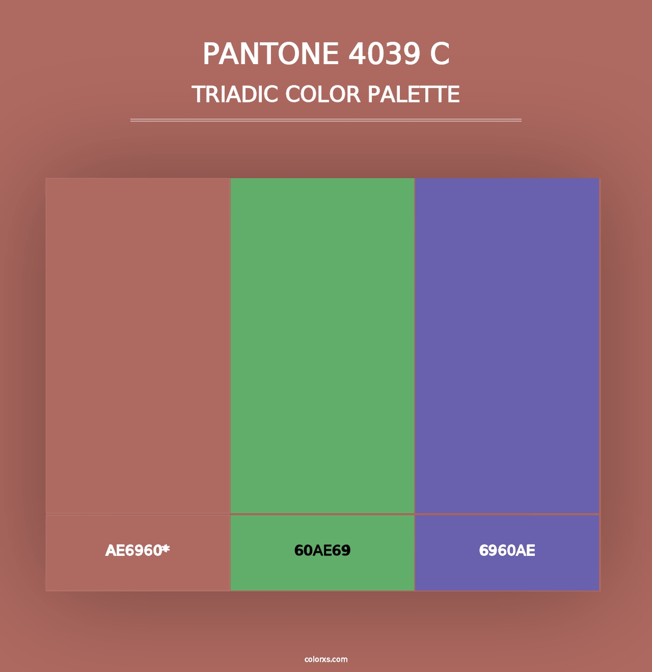 PANTONE 4039 C - Triadic Color Palette