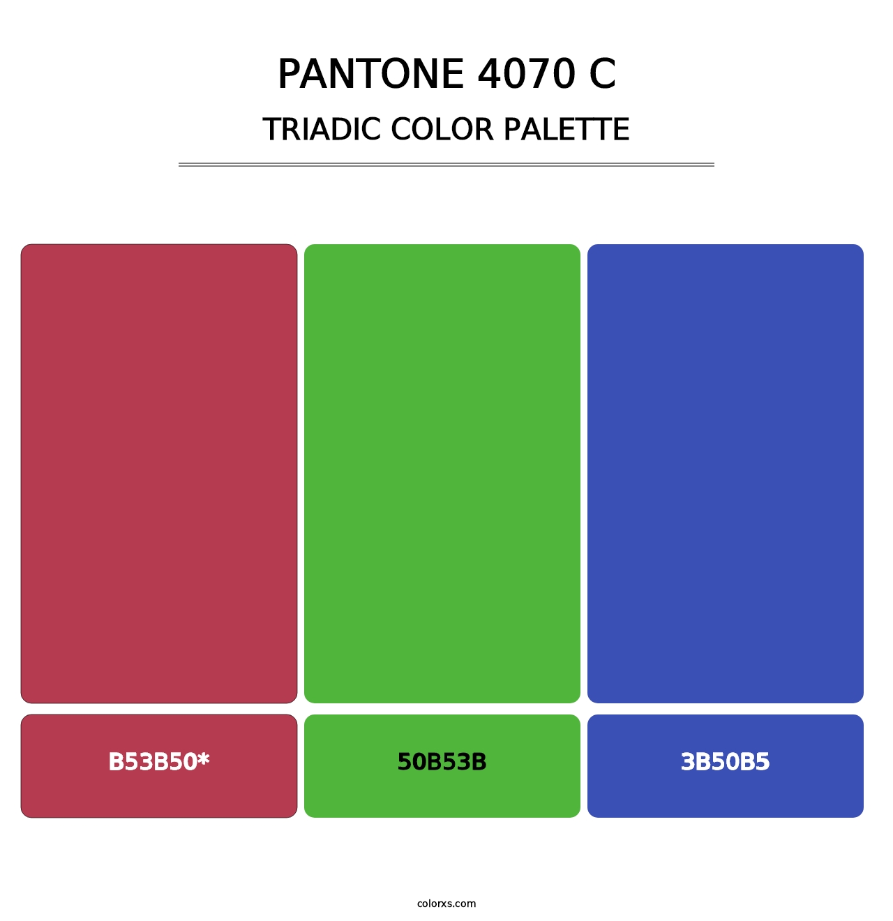 PANTONE 4070 C - Triadic Color Palette