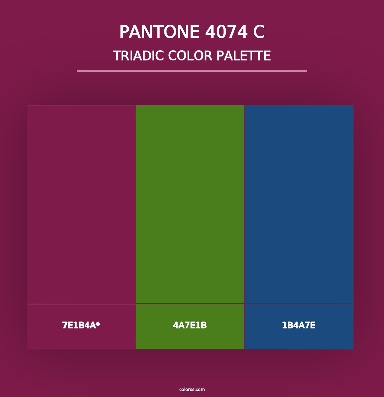 PANTONE 4074 C - Triadic Color Palette