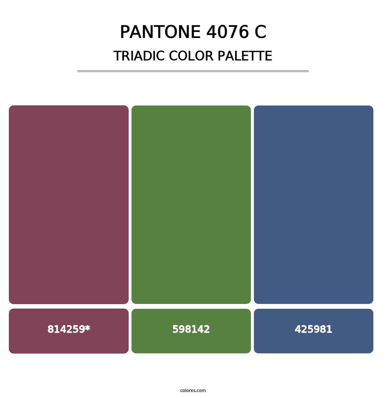 PANTONE 4076 C - Triadic Color Palette