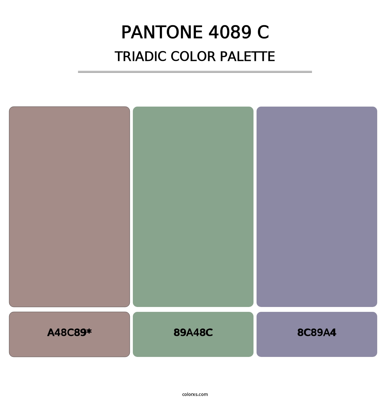 PANTONE 4089 C - Triadic Color Palette