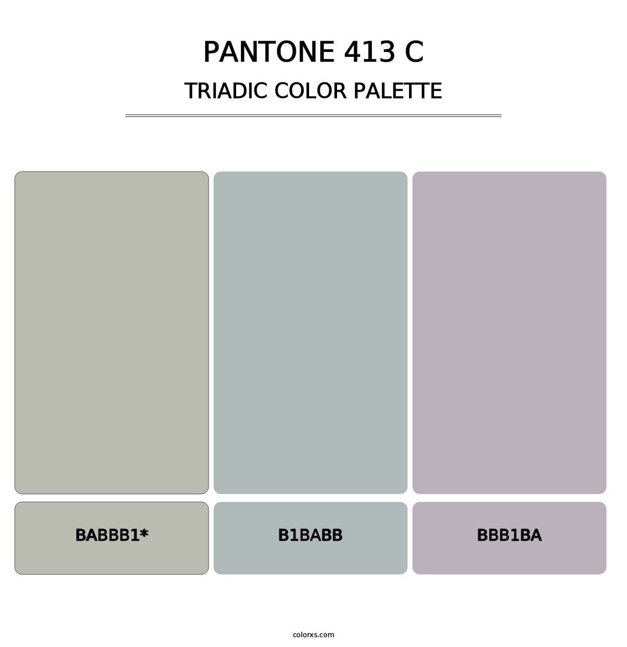 PANTONE 413 C - Triadic Color Palette