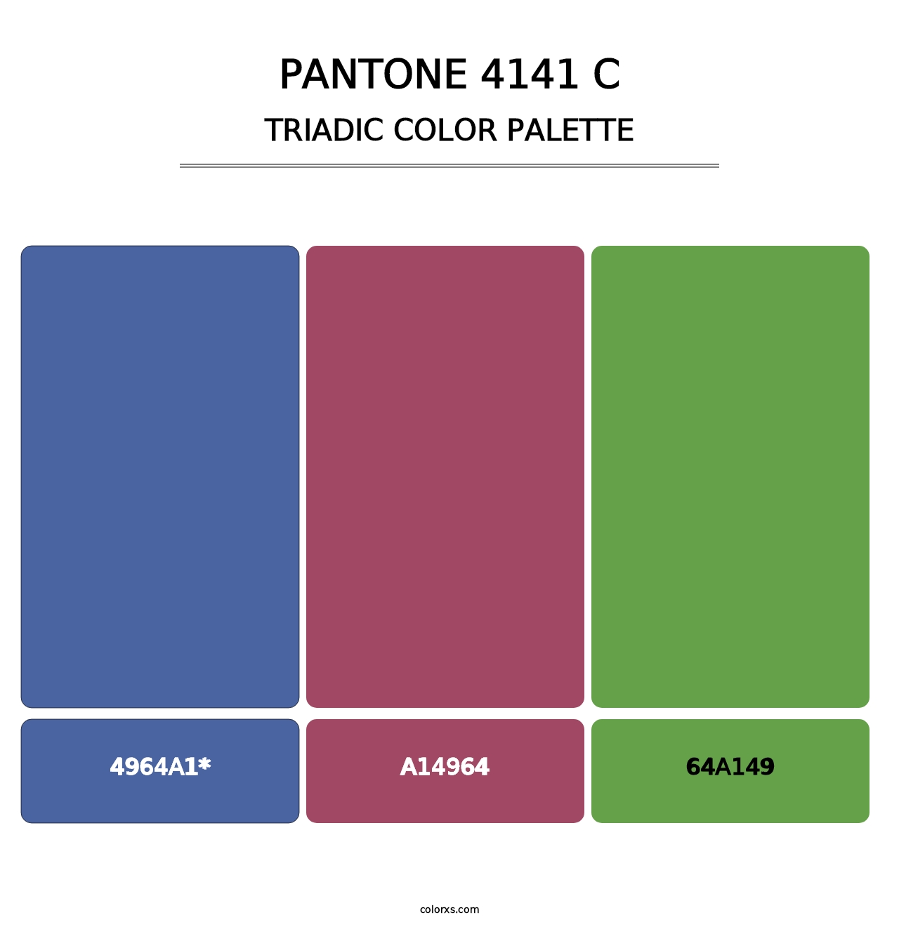 PANTONE 4141 C - Triadic Color Palette