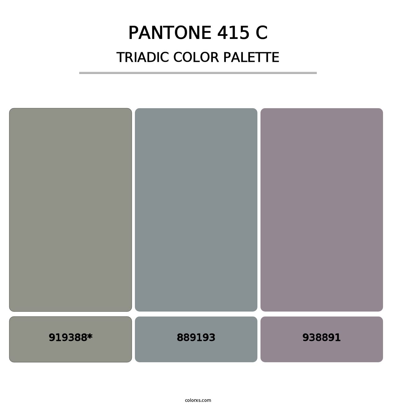 PANTONE 415 C - Triadic Color Palette