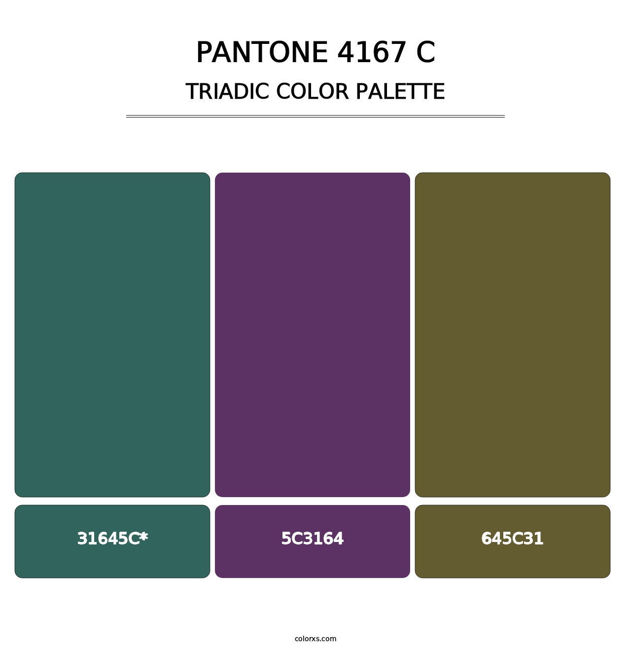 PANTONE 4167 C - Triadic Color Palette