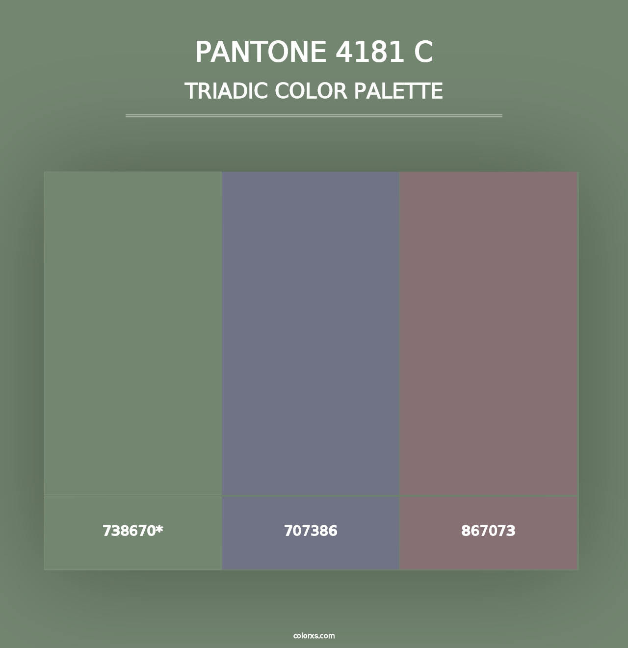 PANTONE 4181 C - Triadic Color Palette