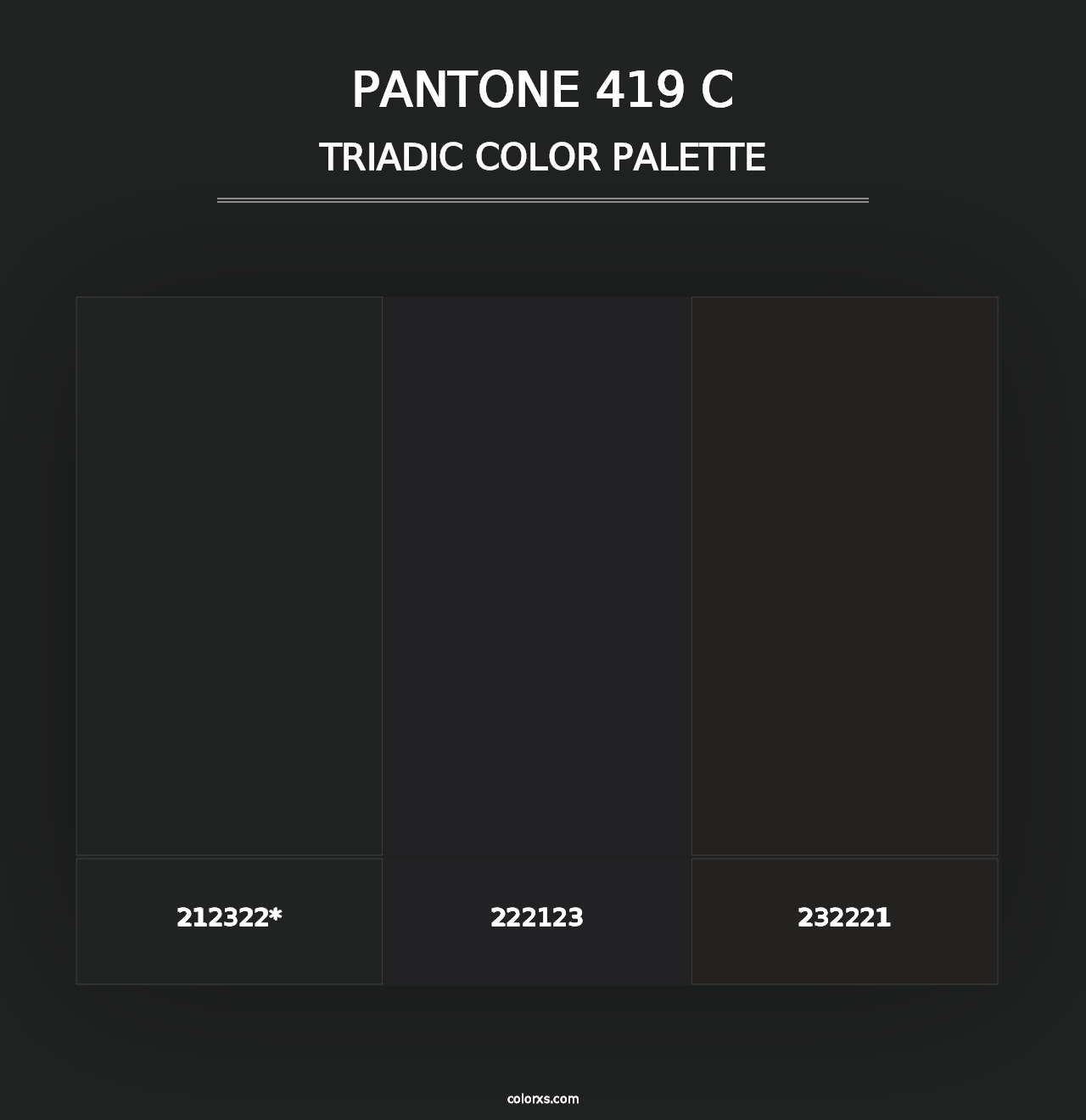 PANTONE 419 C - Triadic Color Palette