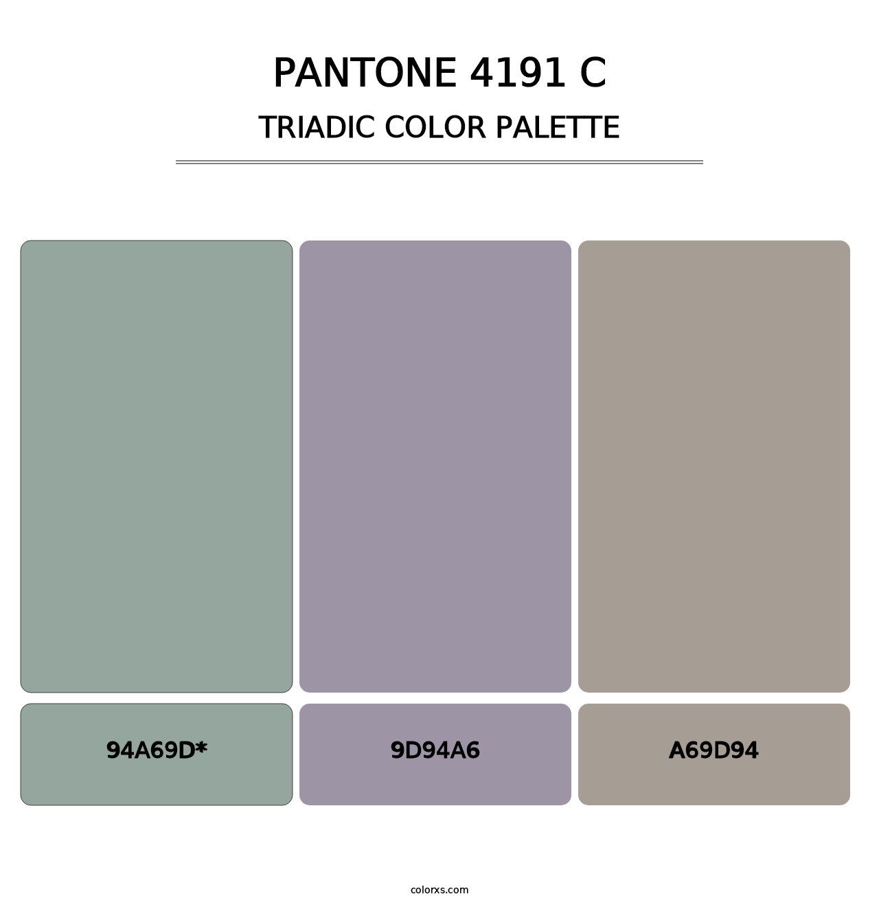 PANTONE 4191 C - Triadic Color Palette