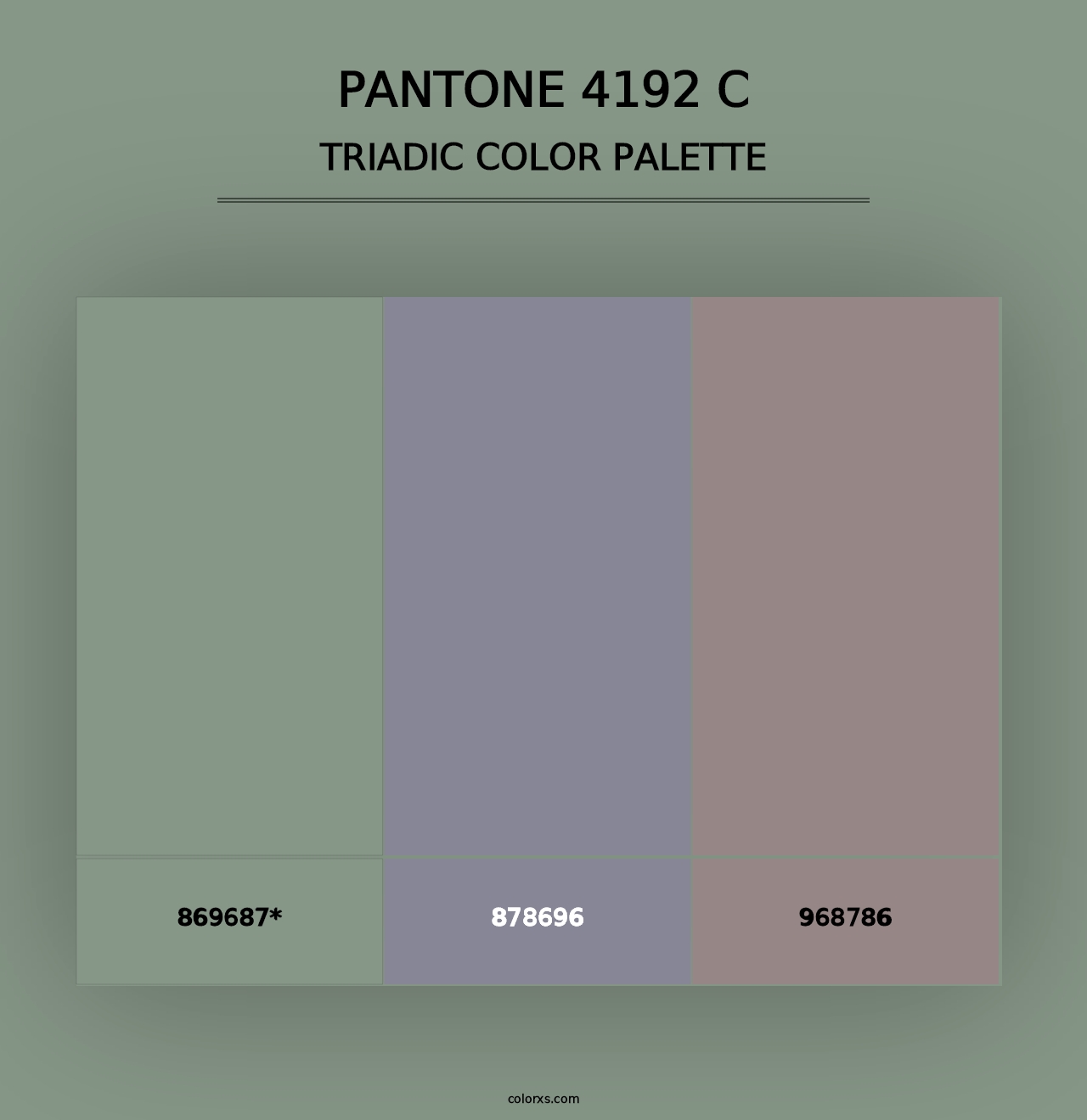 PANTONE 4192 C - Triadic Color Palette