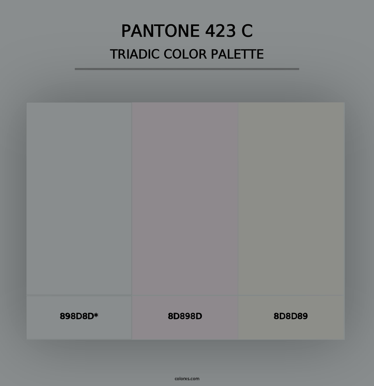 PANTONE 423 C - Triadic Color Palette