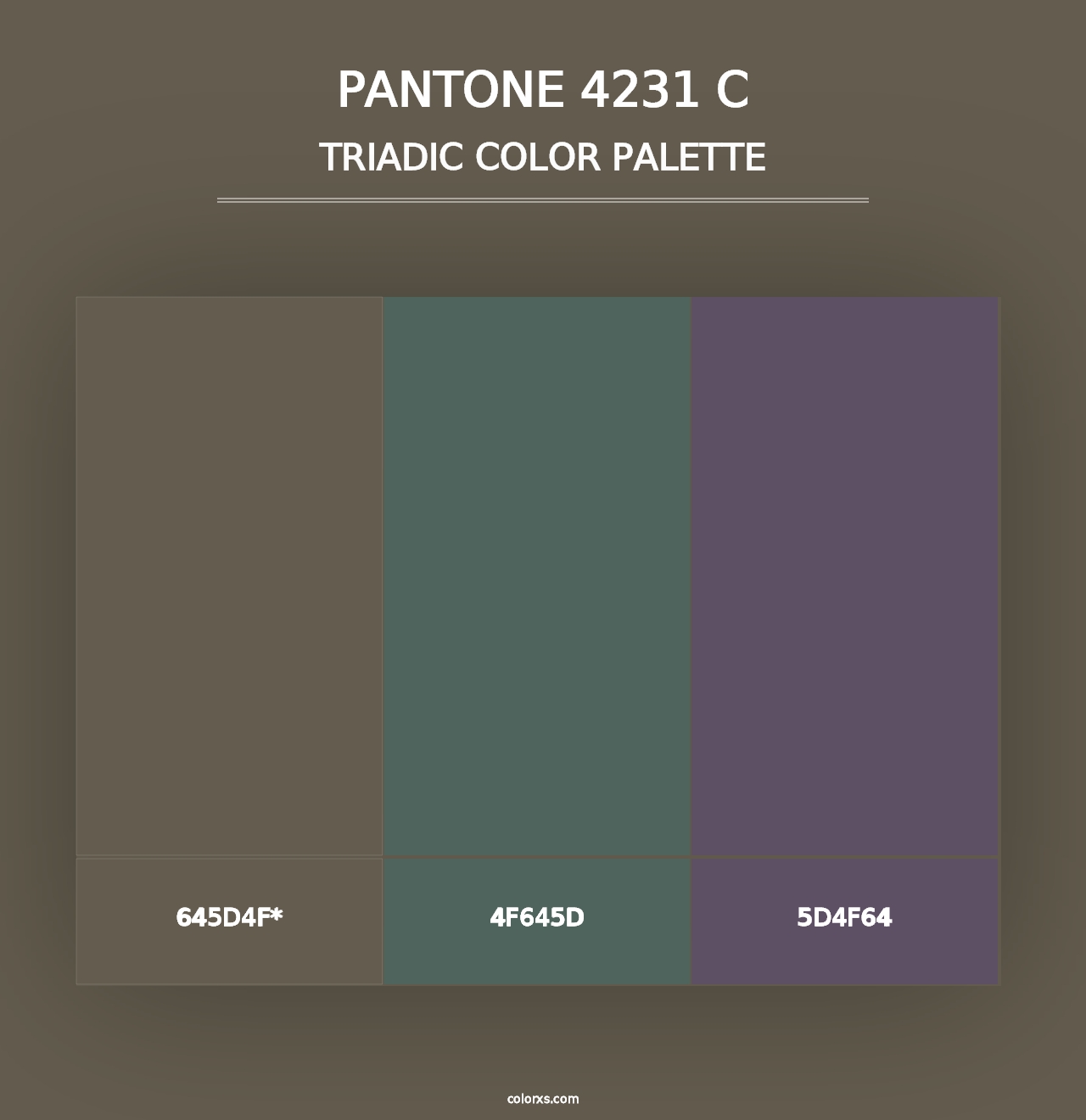 PANTONE 4231 C - Triadic Color Palette