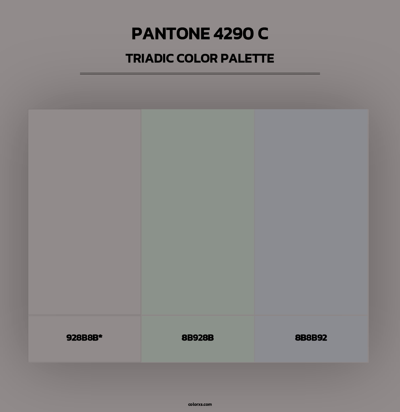 PANTONE 4290 C - Triadic Color Palette