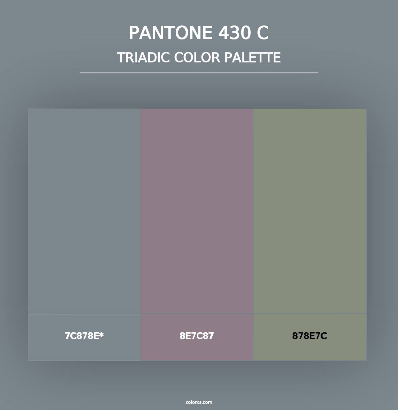 PANTONE 430 C - Triadic Color Palette