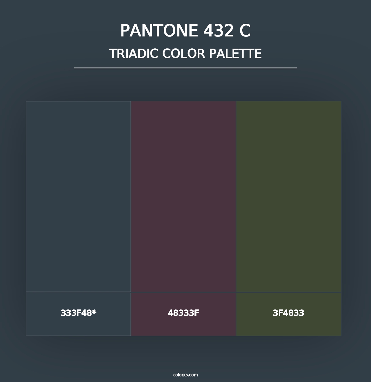 PANTONE 432 C - Triadic Color Palette