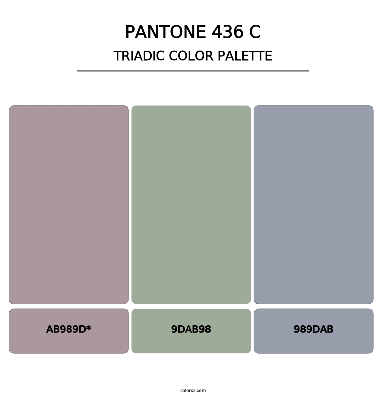 PANTONE 436 C - Triadic Color Palette