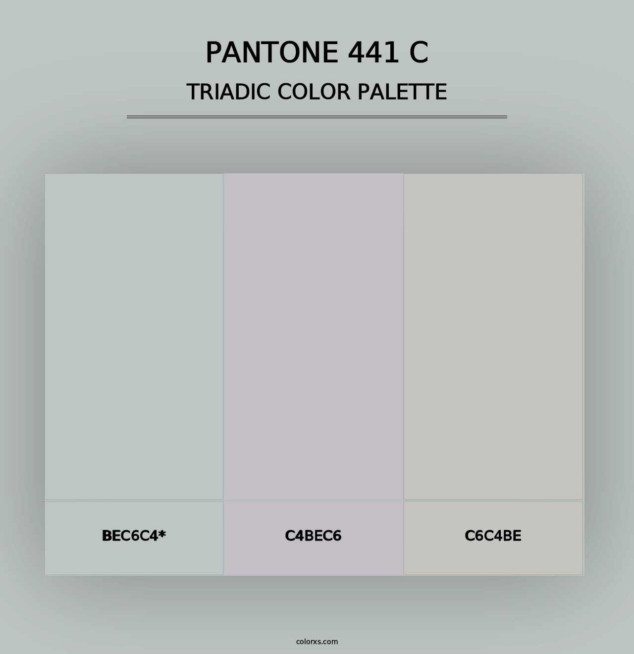 PANTONE 441 C - Triadic Color Palette