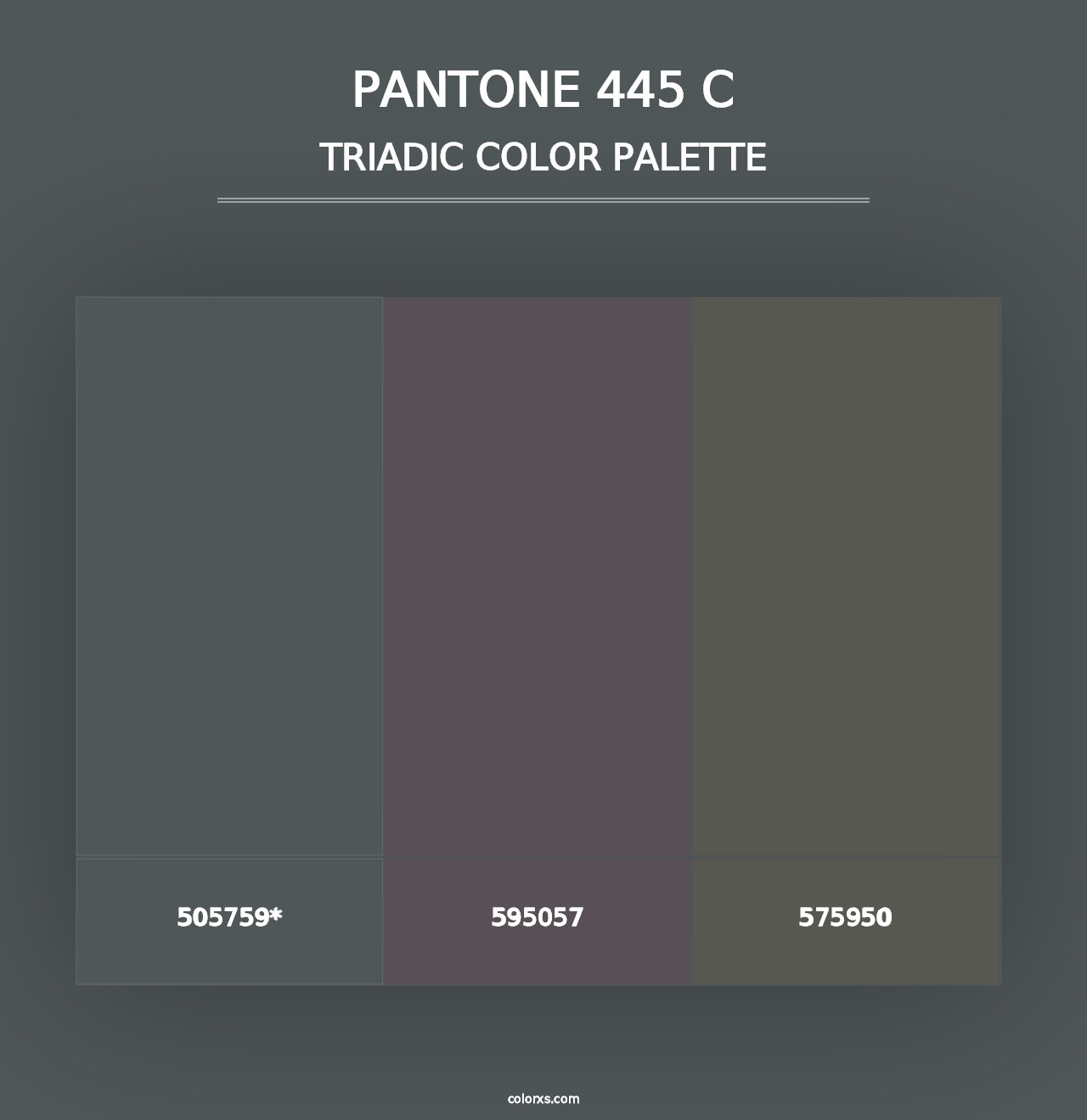 PANTONE 445 C - Triadic Color Palette