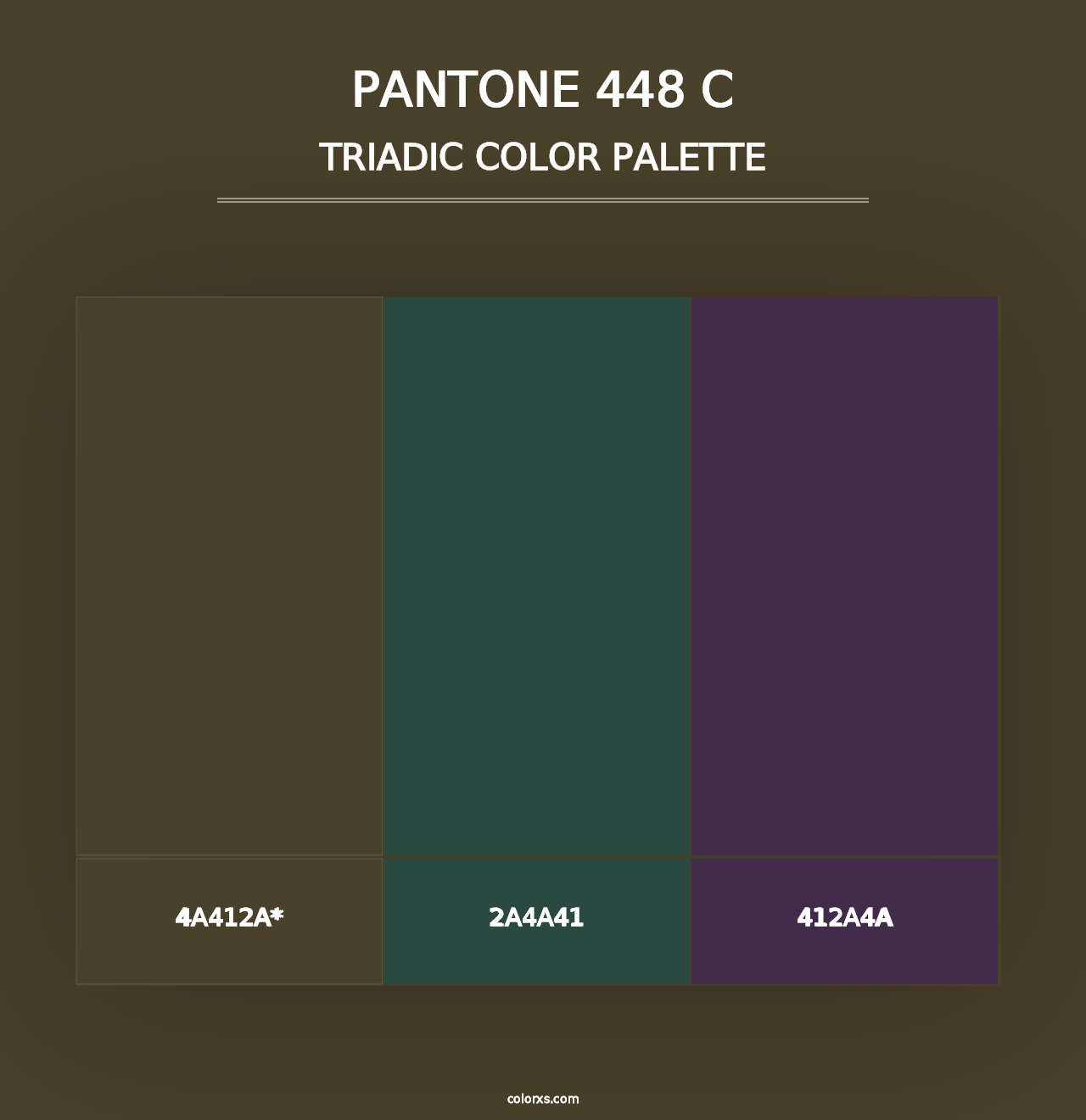 PANTONE 448 C - Triadic Color Palette