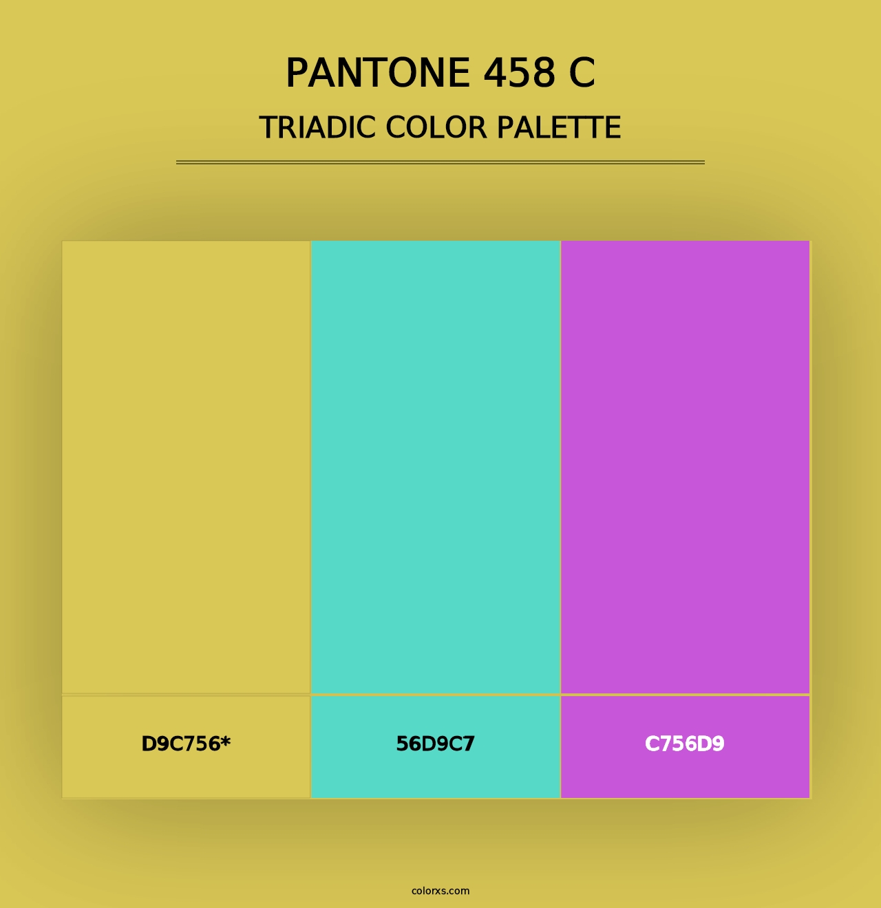 PANTONE 458 C - Triadic Color Palette