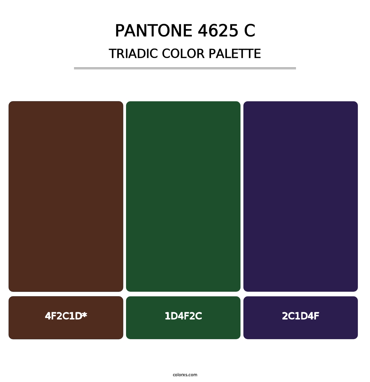 PANTONE 4625 C - Triadic Color Palette