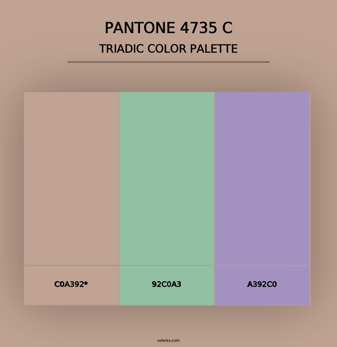 PANTONE 4735 C - Triadic Color Palette