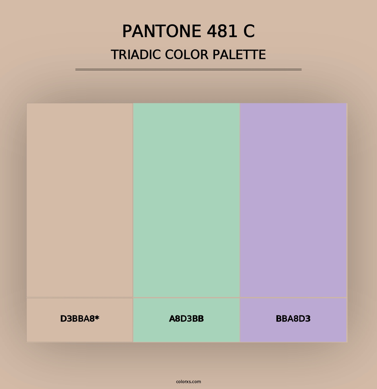 PANTONE 481 C - Triadic Color Palette