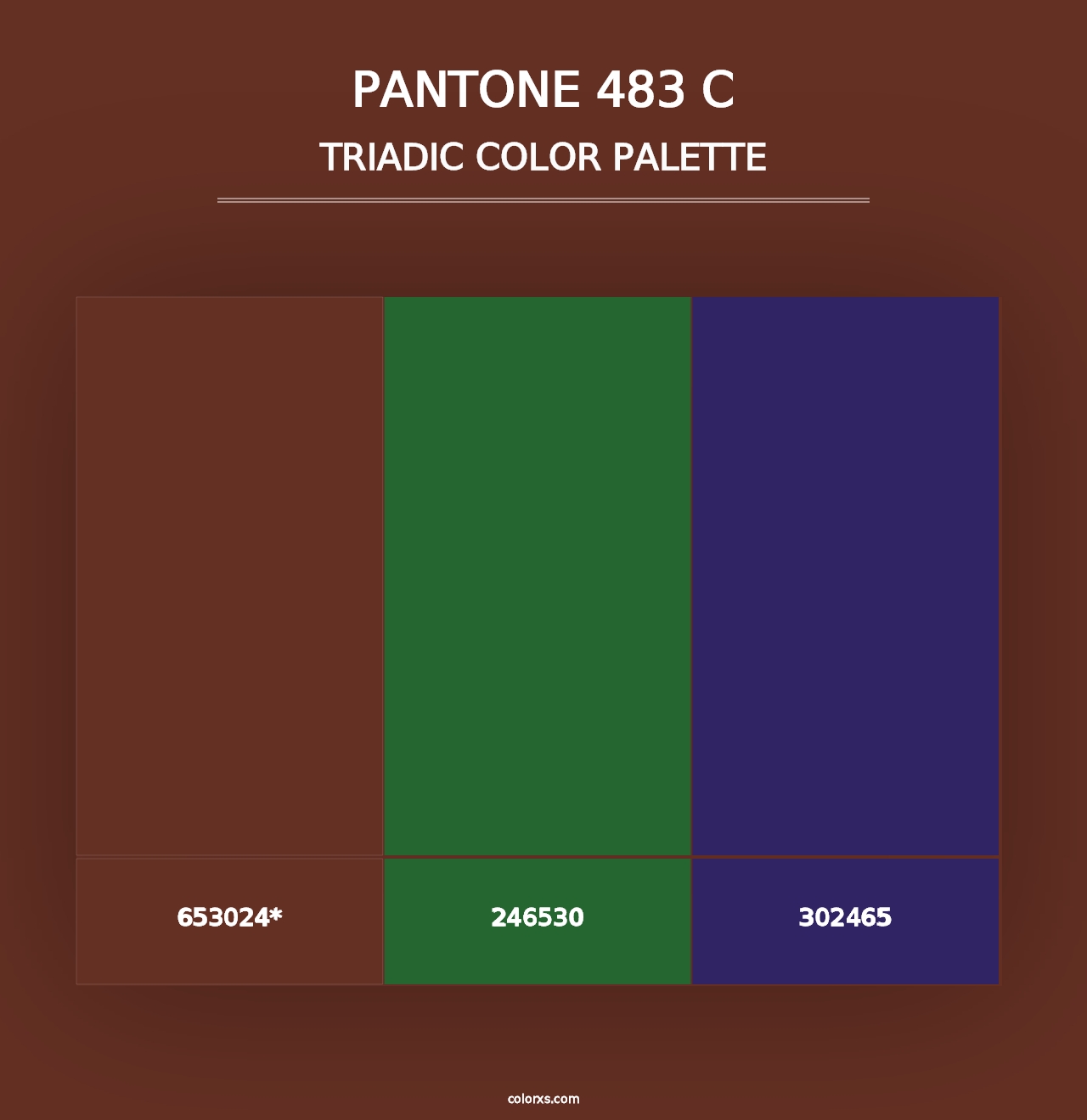 PANTONE 483 C - Triadic Color Palette