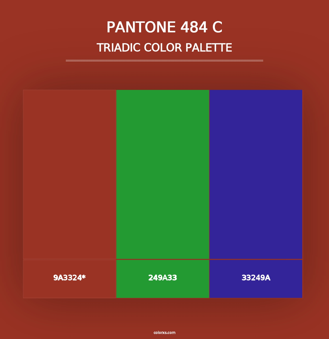 PANTONE 484 C - Triadic Color Palette