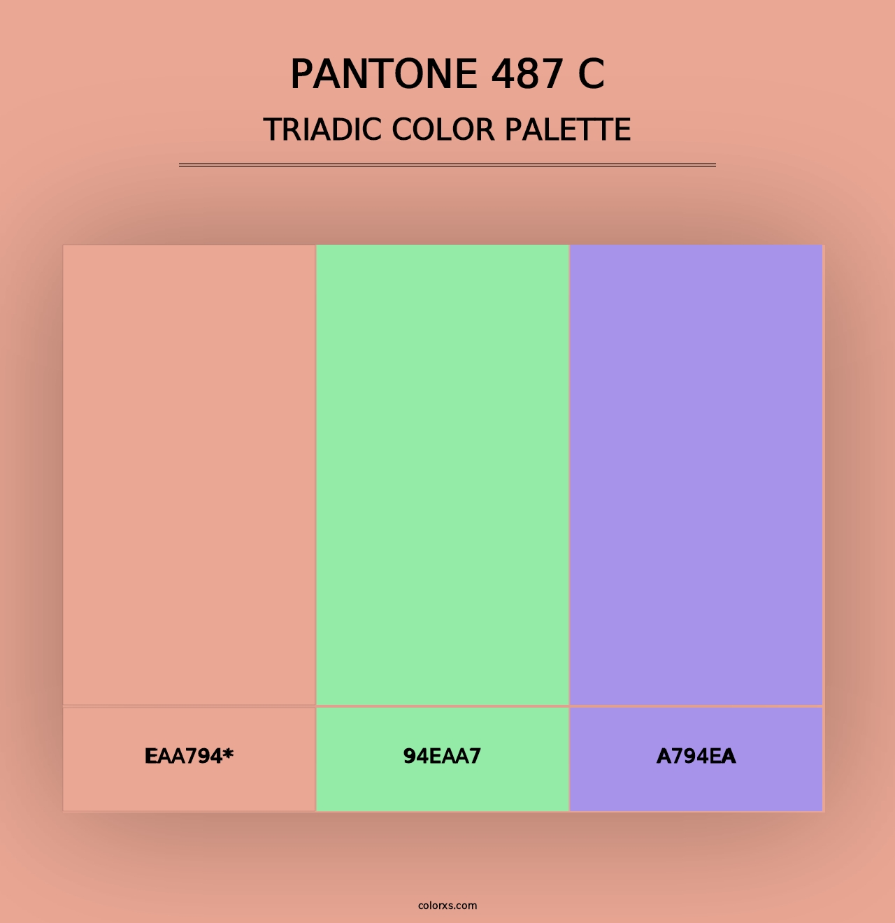 PANTONE 487 C - Triadic Color Palette