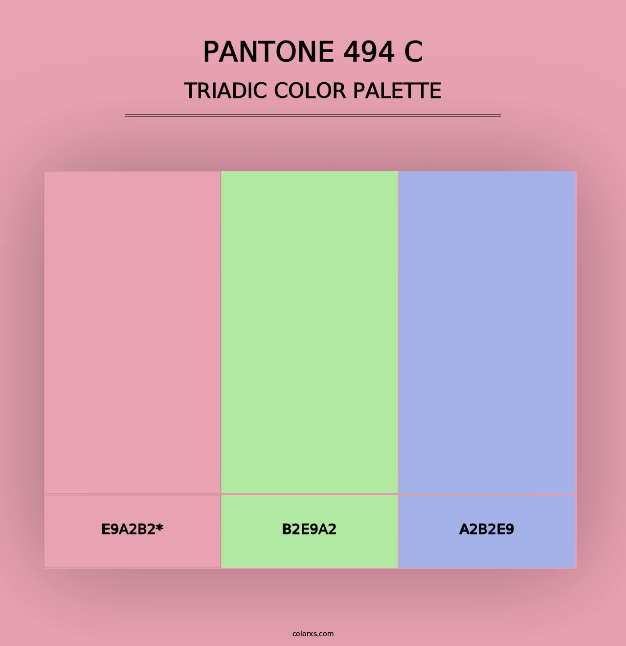 PANTONE 494 C - Triadic Color Palette