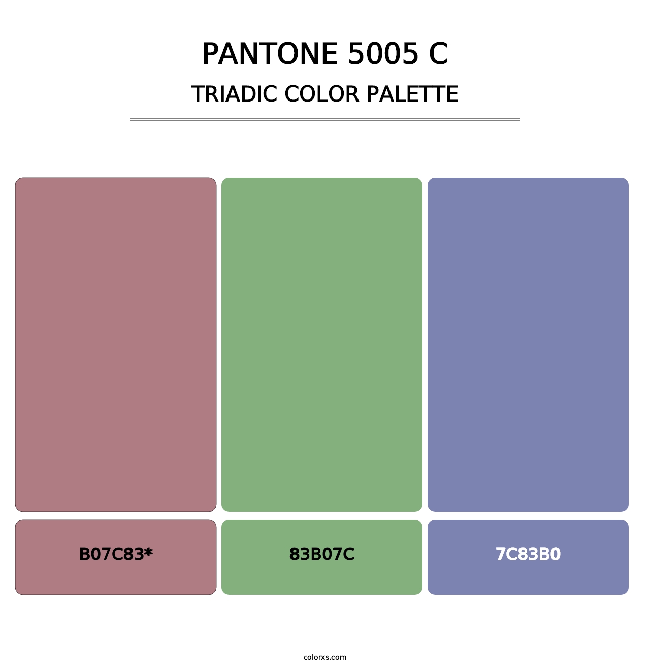 PANTONE 5005 C - Triadic Color Palette