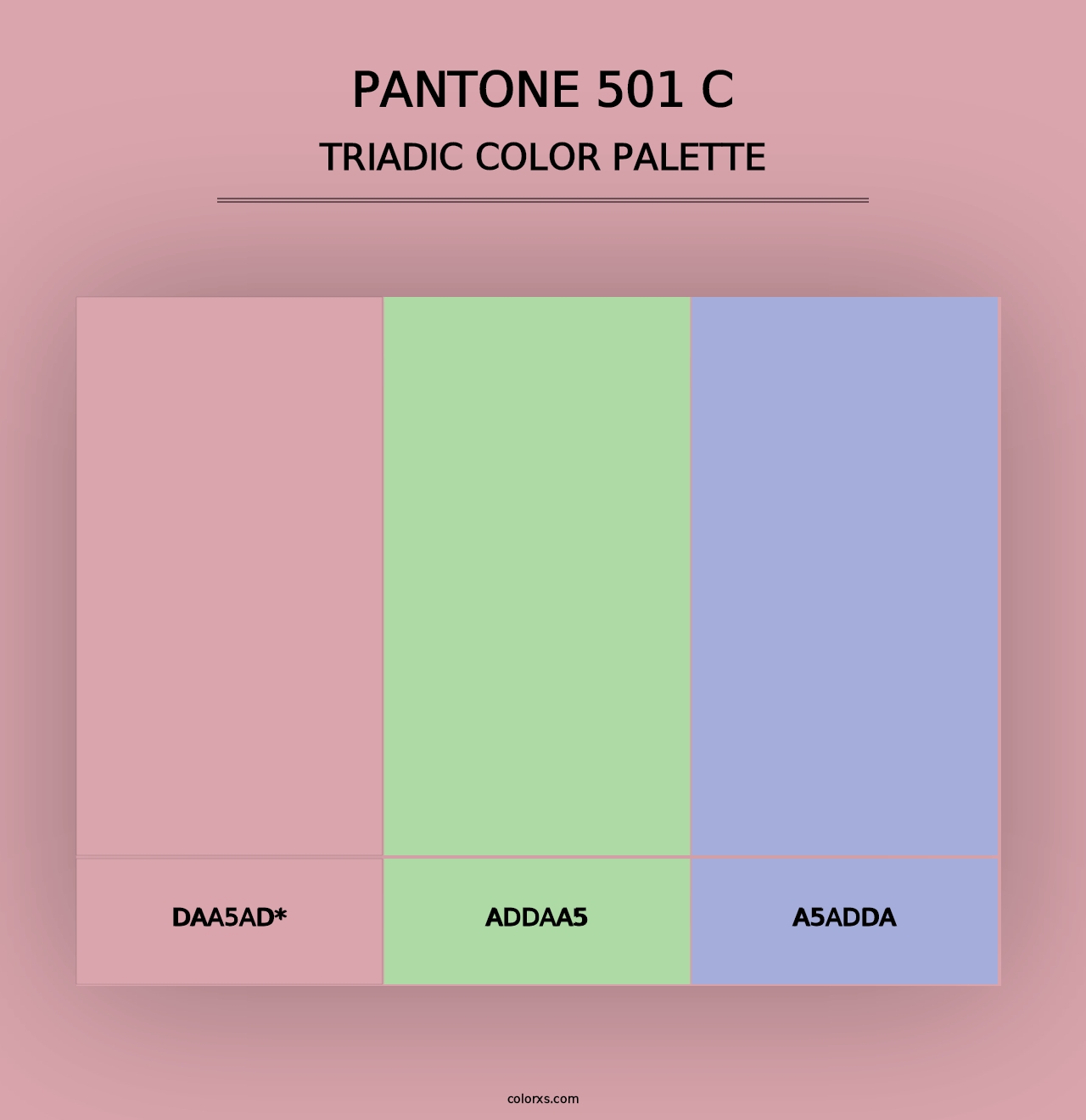 PANTONE 501 C - Triadic Color Palette