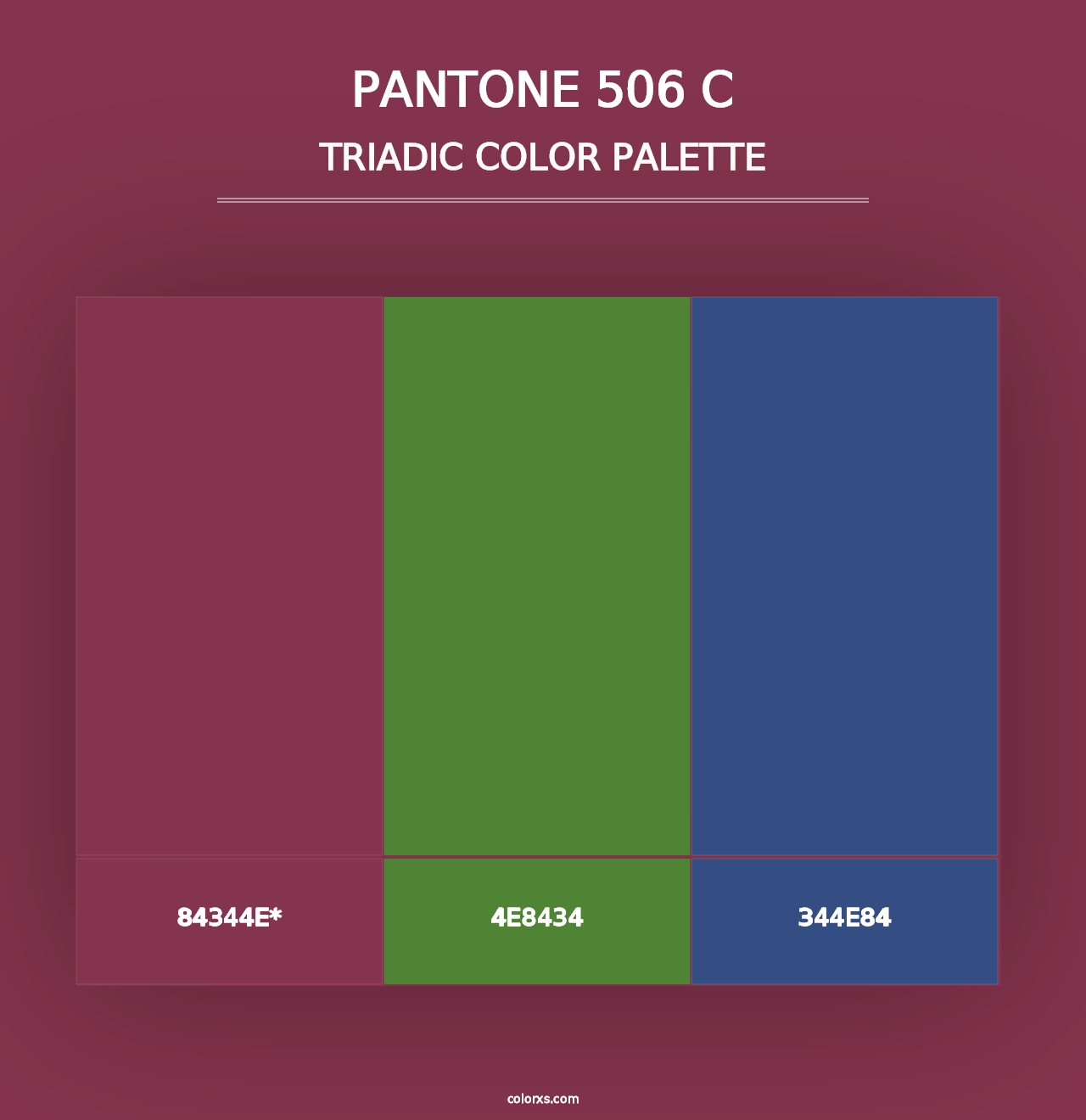 PANTONE 506 C - Triadic Color Palette