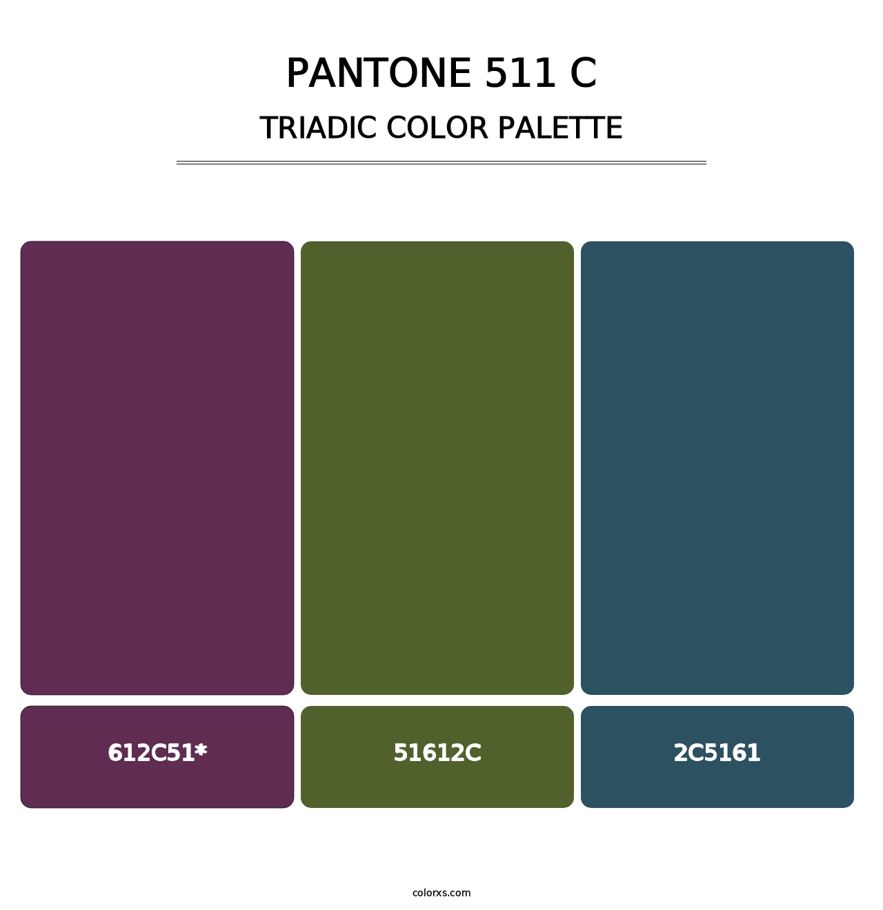 PANTONE 511 C - Triadic Color Palette