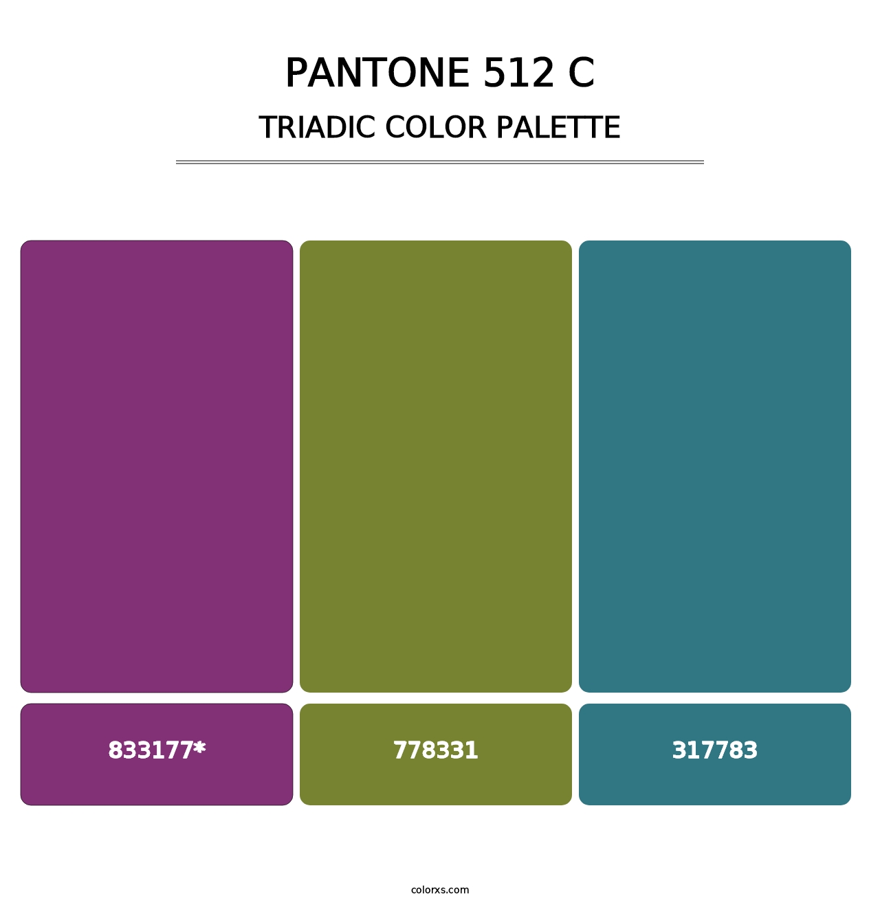 PANTONE 512 C - Triadic Color Palette