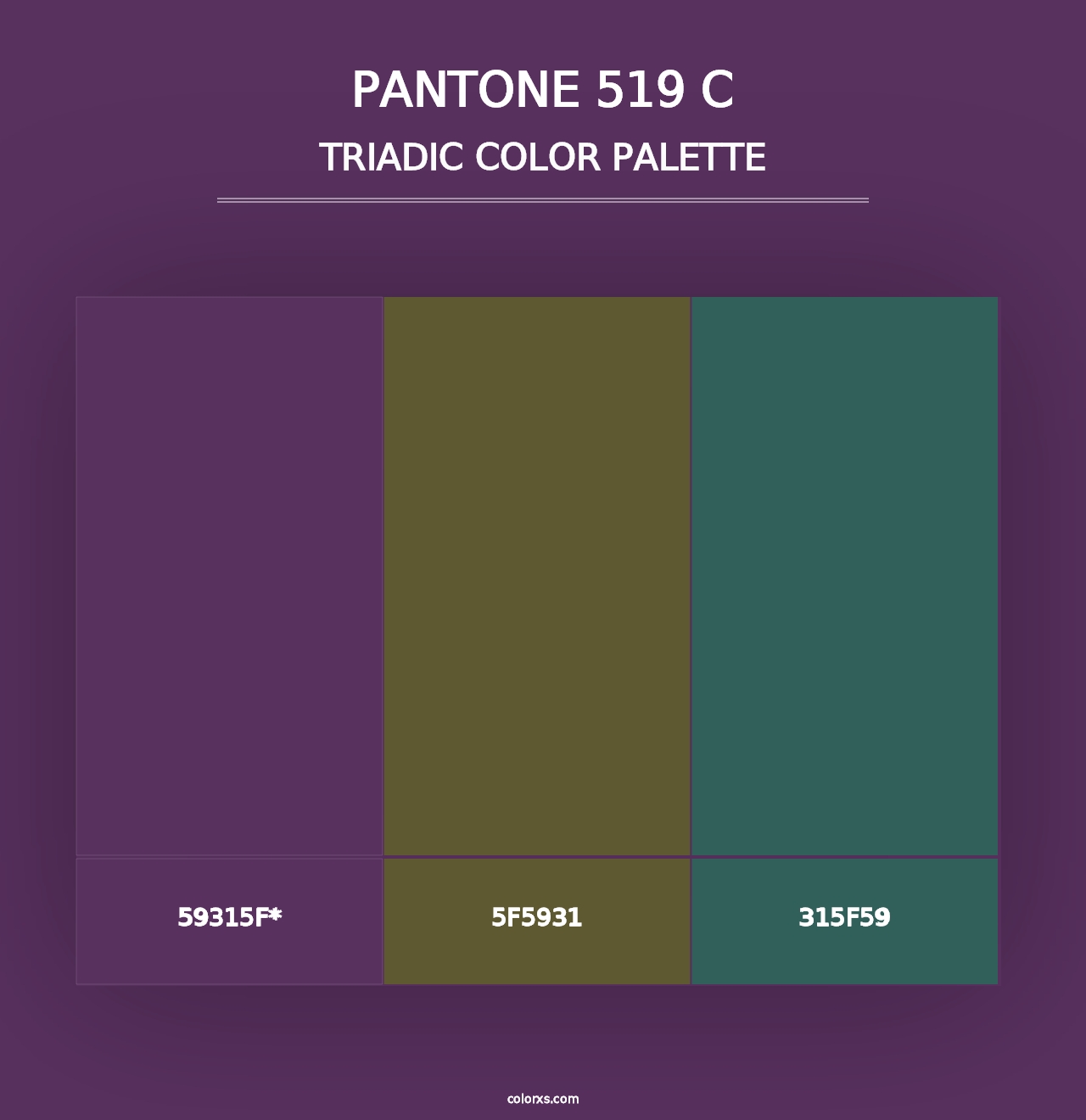 PANTONE 519 C - Triadic Color Palette