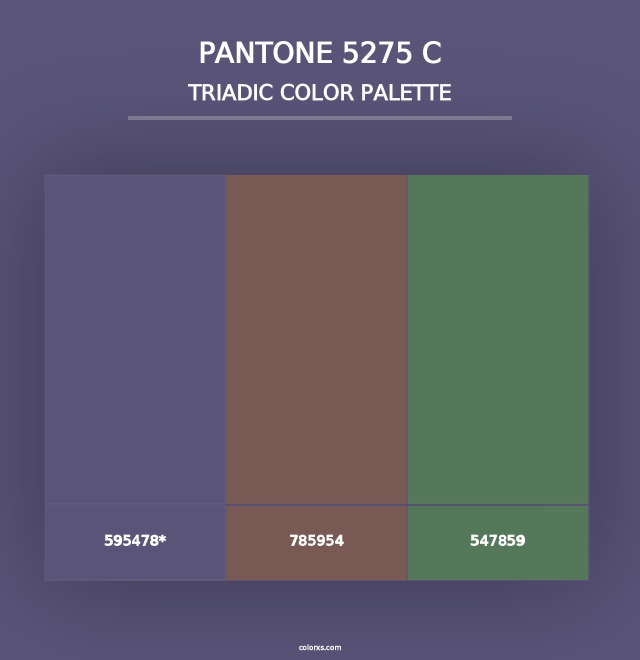 PANTONE 5275 C - Triadic Color Palette