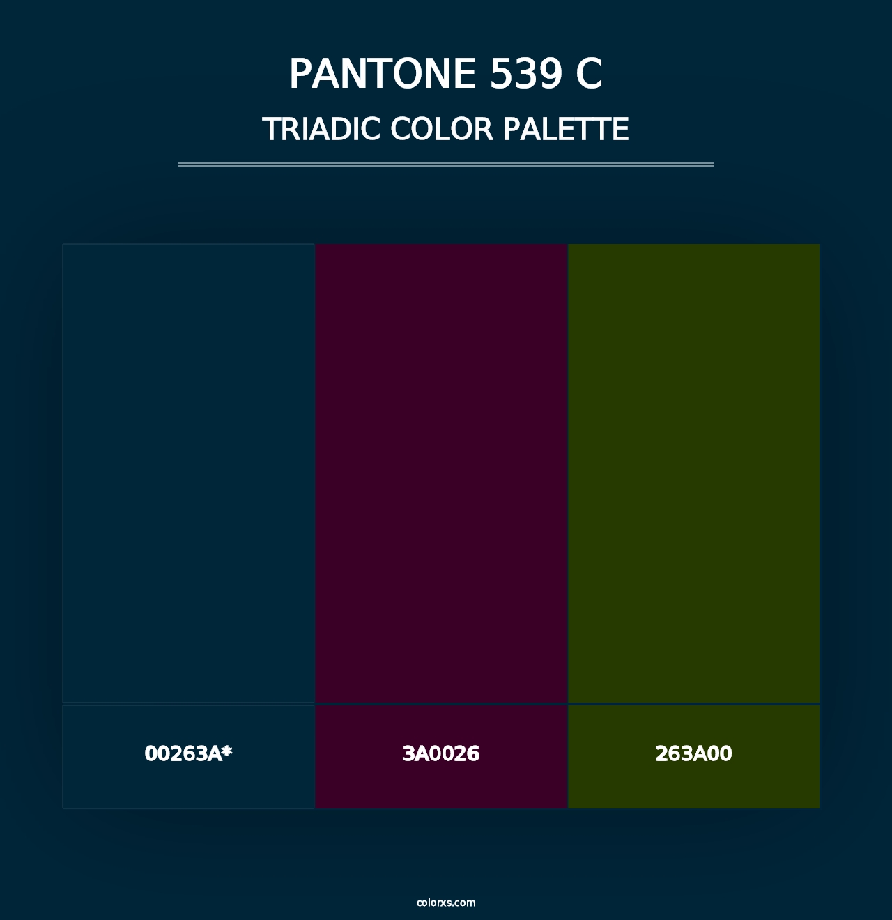 PANTONE 539 C - Triadic Color Palette