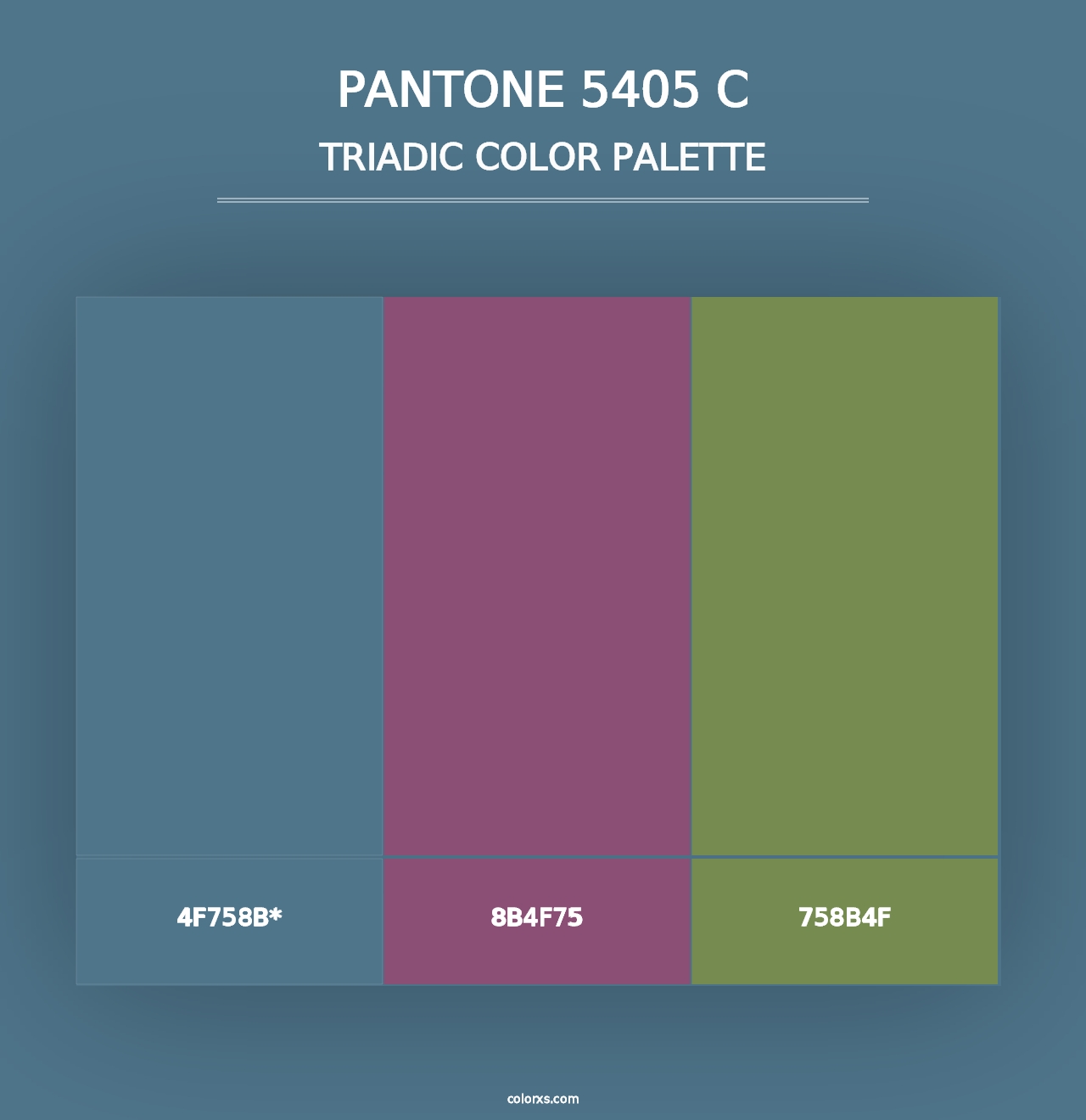 PANTONE 5405 C - Triadic Color Palette