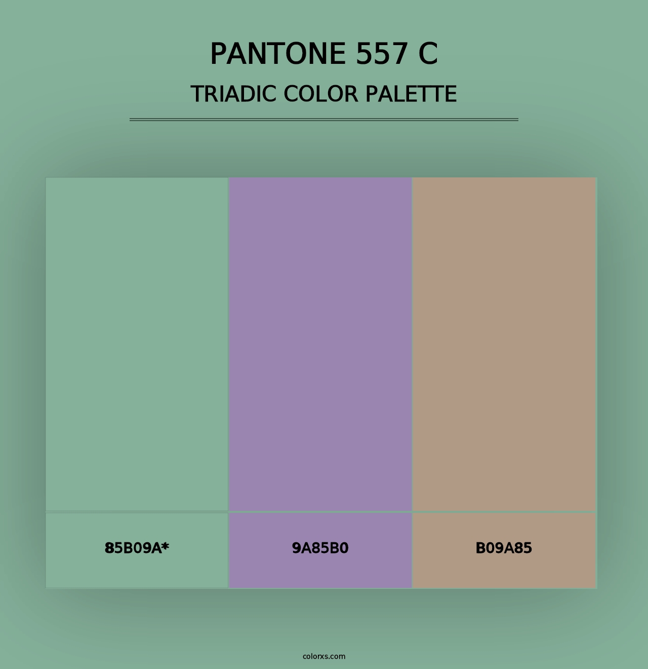 PANTONE 557 C - Triadic Color Palette