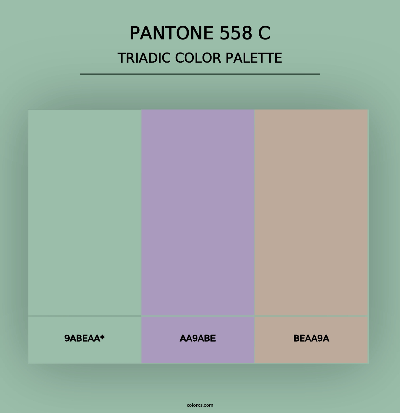 PANTONE 558 C - Triadic Color Palette